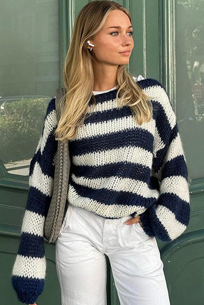 Ella | Cozy Oversized Striped Sweater for Women - Effortless Style 0